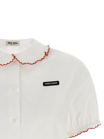 Miu Miu Baby Collar Shirt Red
