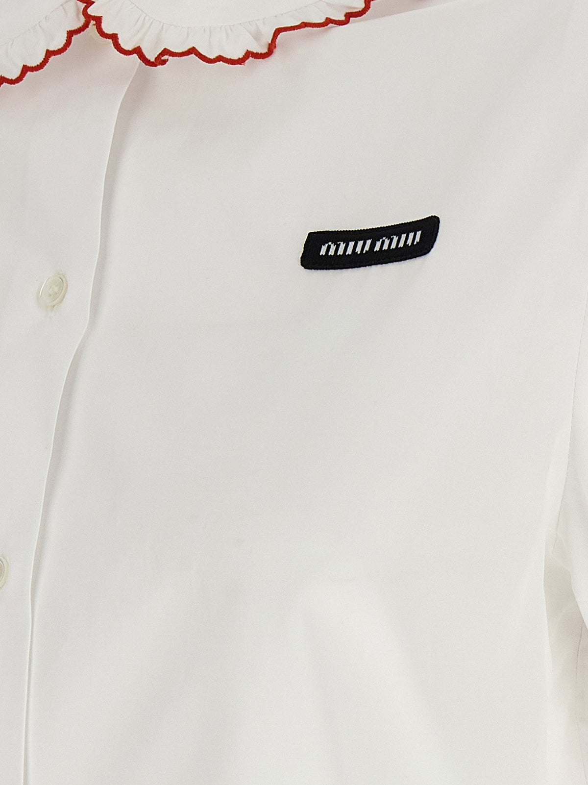 Miu Miu Baby Collar Shirt Red