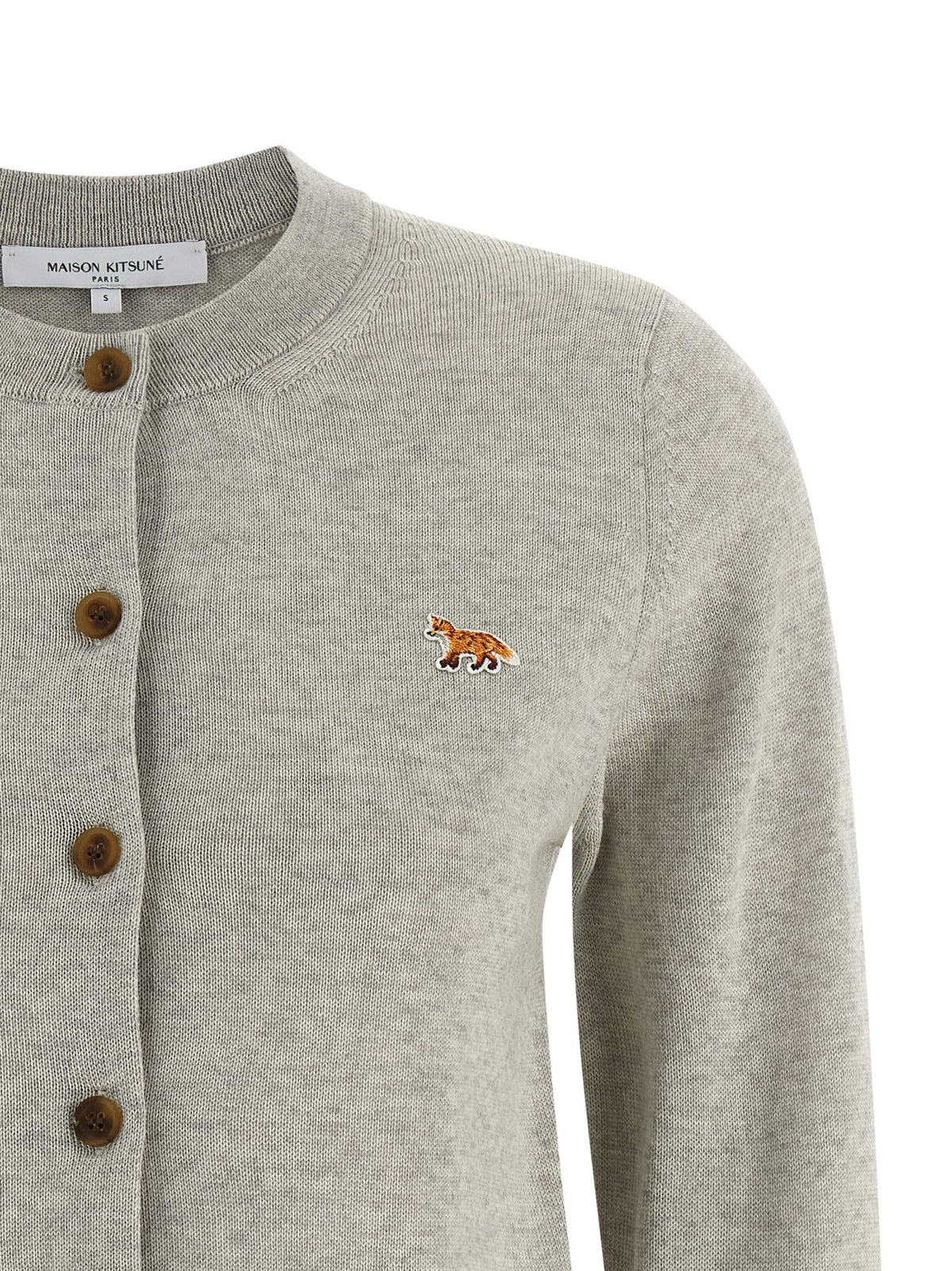 Maison Kitsuné Baby Fox Cardigan Grey