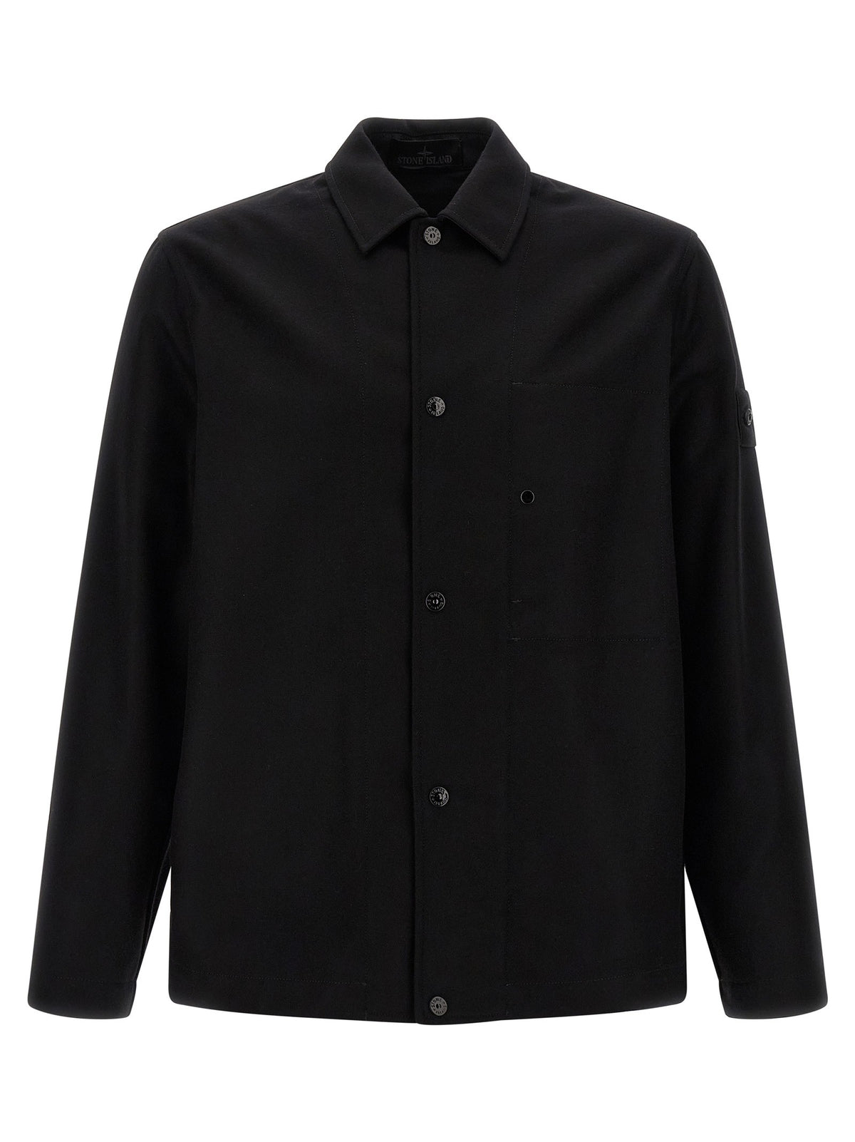 Stone Island Badge Stone Island Ghost Overshirt Black