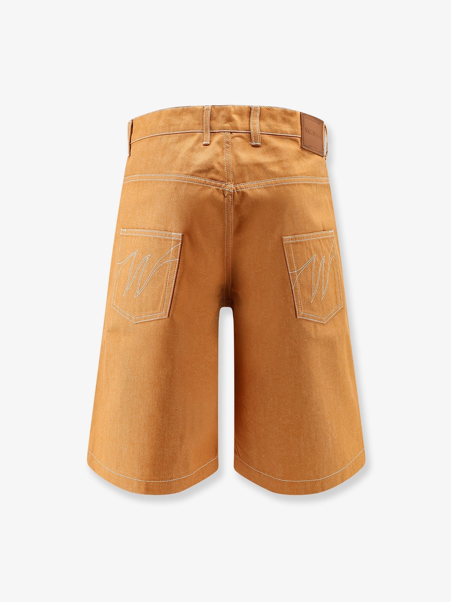 Walk In Paris Men's Baggy Orange Denim Shorts Orange