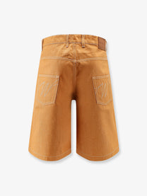 Walk In Paris Men's Baggy Orange Denim Shorts Orange