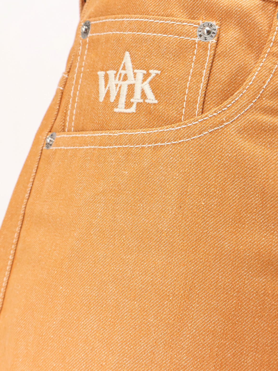 Walk In Paris Men's Baggy Orange Denim Shorts Orange