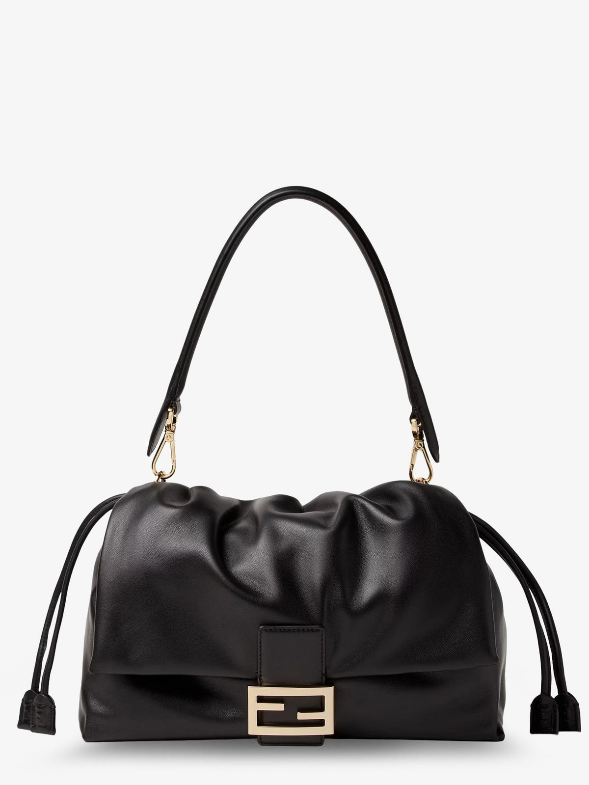 Fendi Women's Baguette Soft Large Leather Bag Black