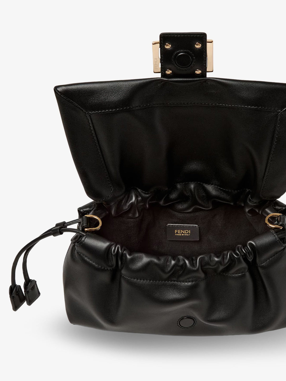 Fendi Women's Baguette Soft Medium Leather Shoulder Bag Black