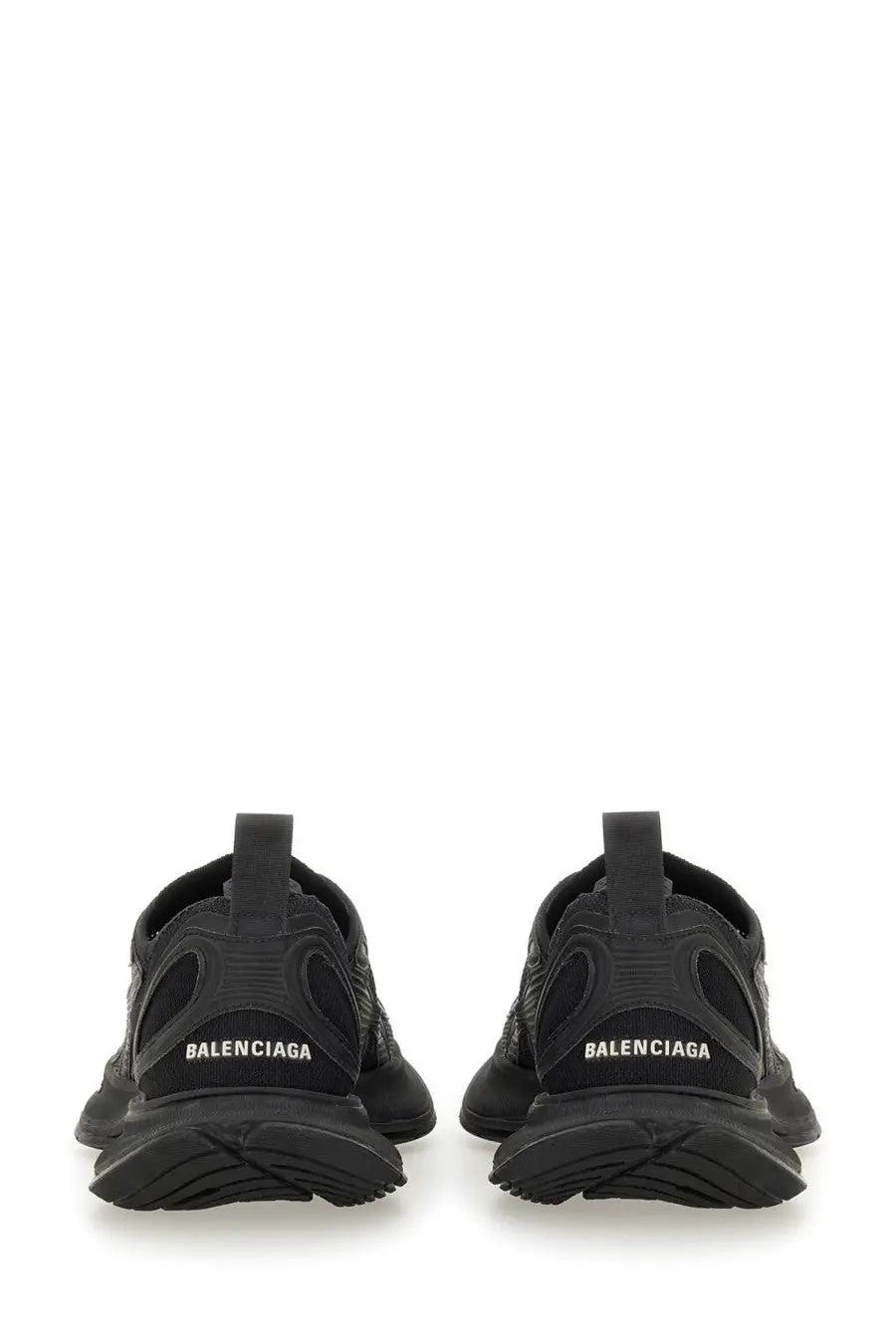 Balenciaga men’s circuit sneaker black with textured mesh upper and bold chunky rubber sole in black color