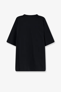 Balenciaga men’s black oversized cotton t shirt with relaxed fit and short sleeves