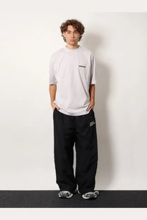 Balenciaga men’s white cotton t-shirt with black logo on the left chest for casual wear