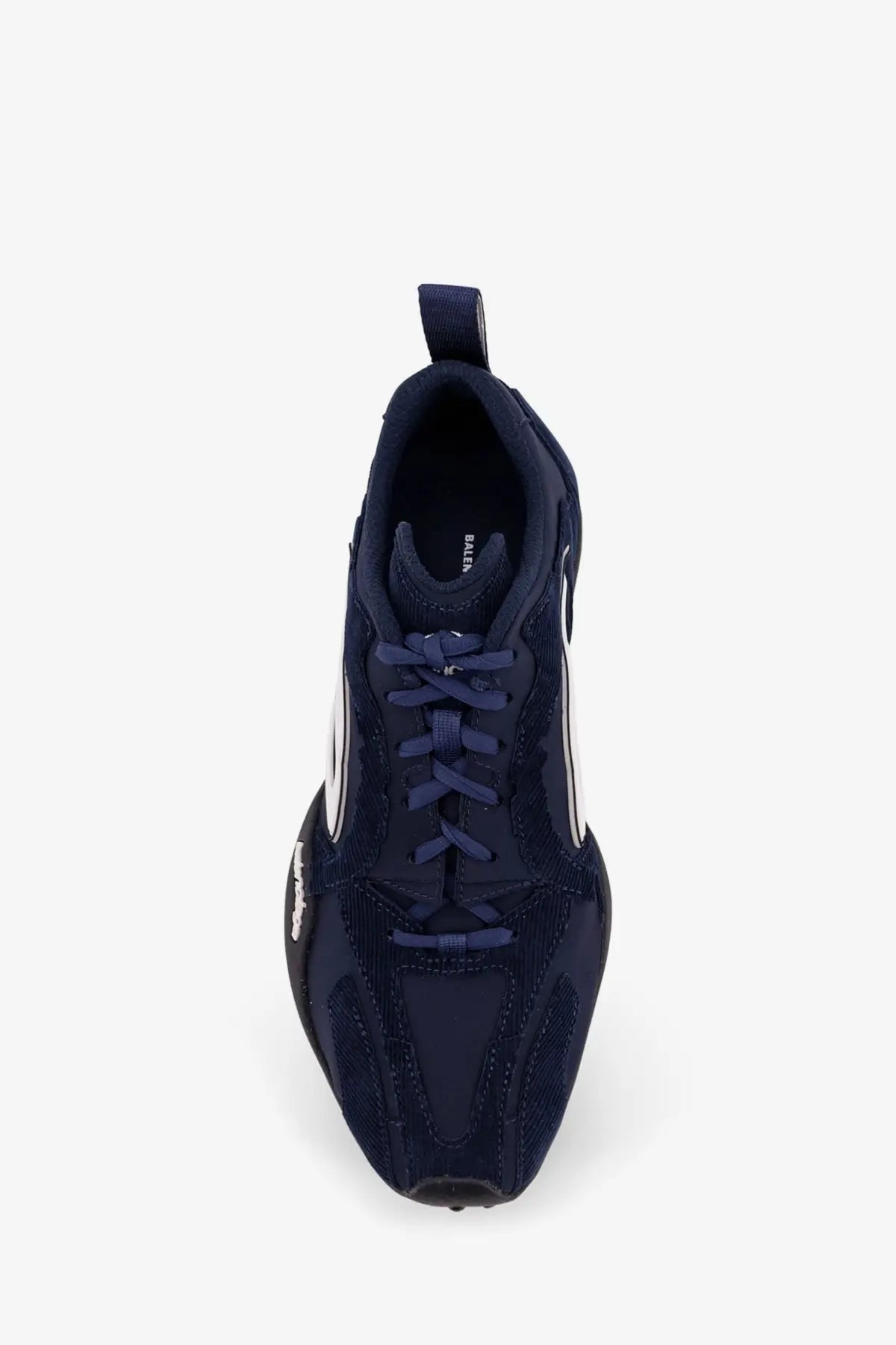 Balenciaga men’s Monday ultra sneakers in dark navy blue with white side panels and textured upper