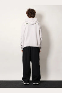 Balenciaga men’s cotton sweatshirt white oversized hoodie with subtle ball logo on the back side