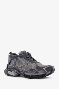 Balenciaga men’s runner low top suede sneakers grey with gray and black chunky layered mesh and suede design