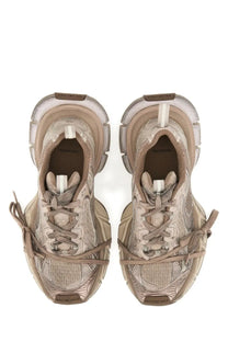 Balenciaga men’s sneaker 3xl white beige translucent mesh with layered chunky soles front view