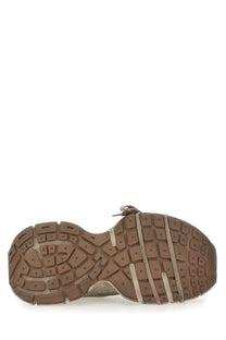 Balenciaga men’s sneaker 3xl white with tan rubber sole featuring textured grid tread and light beige midsole stripes