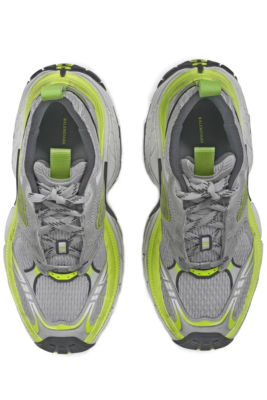 Balenciaga men’s sneaker 6xl multicolor gray and neon green triple s sneaker with chunky layered design