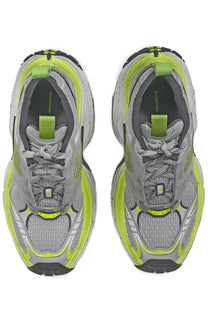 Balenciaga men’s sneaker 6xl multicolor gray and neon green triple s sneaker with chunky layered design