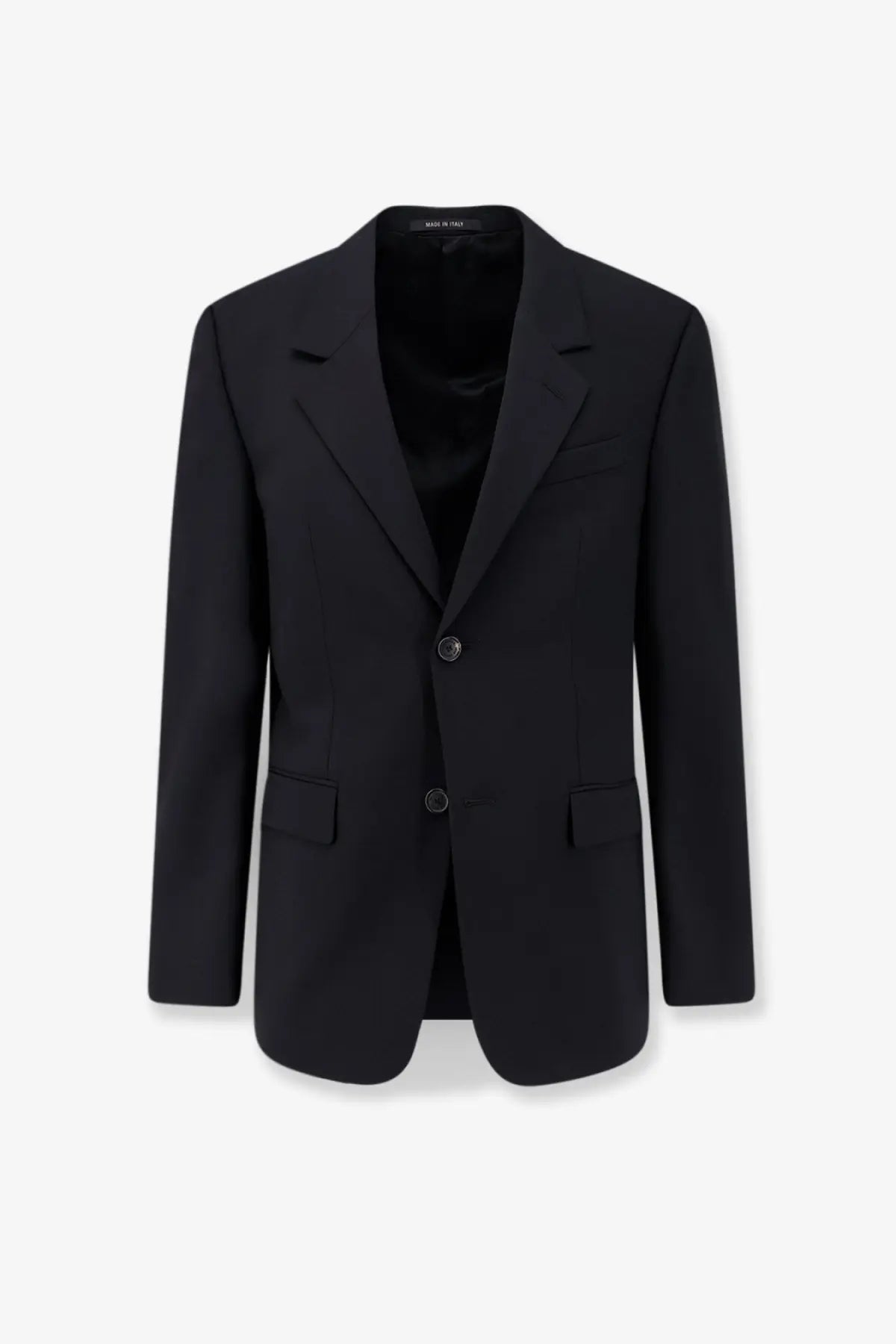 Balenciaga men’s standard tailored wool blazer black with a sleek modern cut and subtle texture