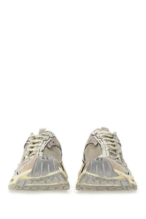 Balenciaga men’s stapler sneaker beige mesh with gray accents and chunky layered sole design