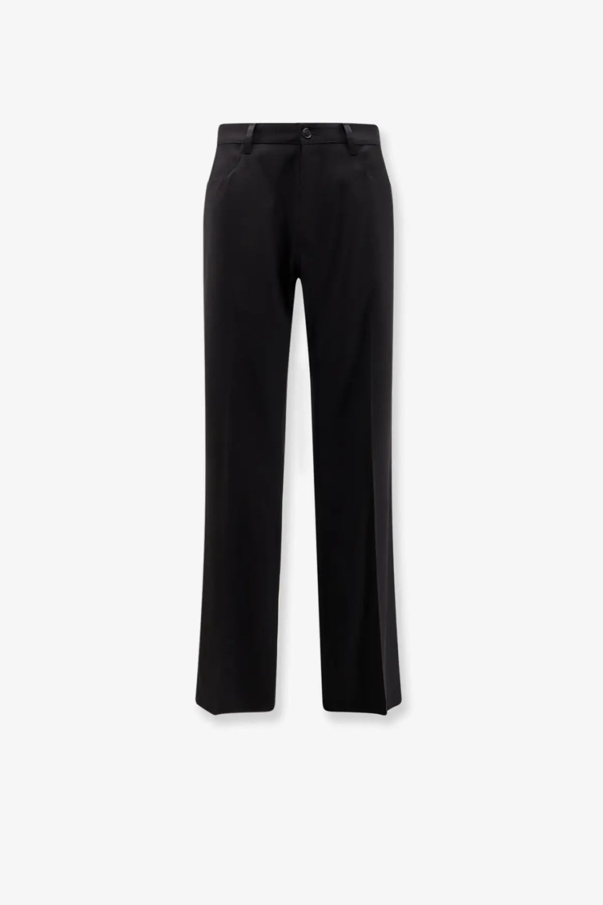 Balenciaga men’s black straight fit cotton trousers with a sleek tailored fit and subtle creases