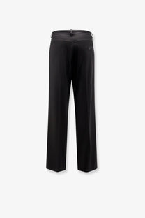 Balenciaga men’s straight fit black cotton trousers with sleek straight-leg cut and subtle stitching details