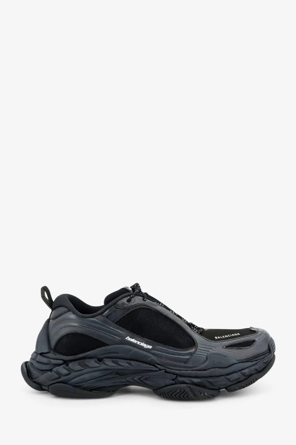 Balenciaga men’s triple s2 gradient mesh sneakers black with chunky layered sole and mesh detailing
