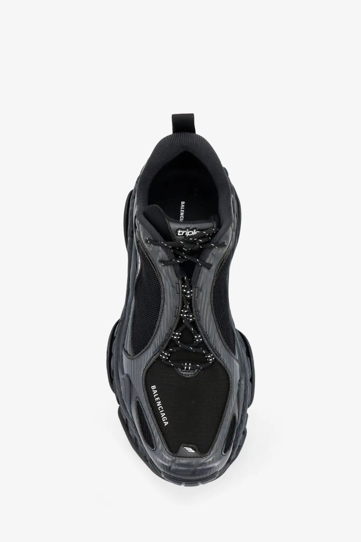 Balenciaga men’s triple s2 gradient mesh sneakers black with chunky layered design and breathable mesh detailing