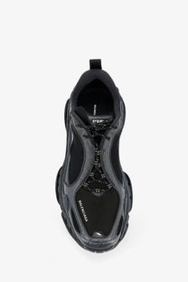 Balenciaga men’s triple s2 gradient mesh sneakers black with chunky layered design and breathable mesh detailing