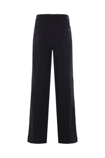 Balenciaga men’s black wool blend tailored pants with a straight-leg cut and subtle pleats at the waist