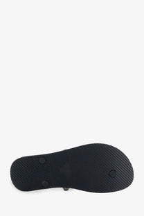 Balenciaga women’s cagole black rubber flip flop with textured sole and three circular footbed reinforcements