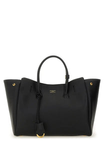 Balenciaga women’s carry all hampton bag black black leather tote with gold-tone hardware and front flap closure