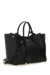 Balenciaga women’s carry all Hampton bag black leather tote with gold-tone hardware and top handles
