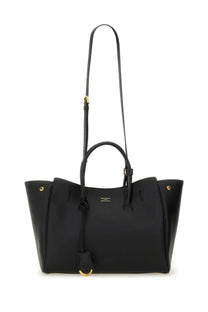 Balenciaga women’s carry all hampton bag black leather tote with gold tone hardware and detachable shoulder strap
