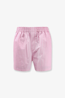 Balenciaga women’s cotton pink striped boxer shorts with elastic waistband for comfortable everyday wear