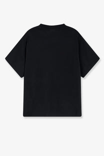 Balenciaga women’s black cotton oversized t shirt with relaxed fit and short sleeves