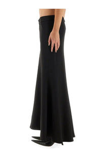 Balenciaga women’s godet maxi skirt black high-waisted mermaid silhouette with sleek flowing fabric