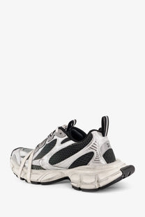 Balenciaga women’s grey silver and black mesh sneakers with chunky textured sole for casual wear