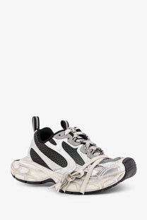 Balenciaga women’s grey silver and black mesh sneaker with chunky textured sole for casual wear