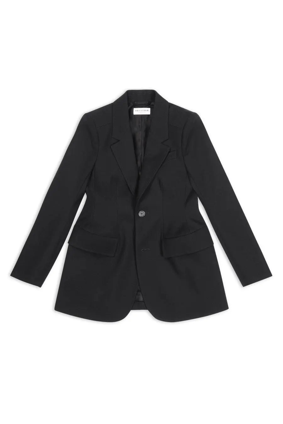 Balenciaga women’s hourglass blazer in black with a sleek tailored fit and structured shoulders