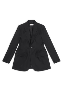 Balenciaga women’s hourglass blazer in black with a sleek tailored fit and structured shoulders