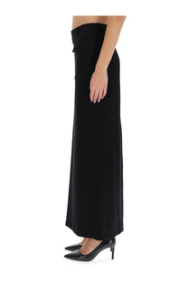 Balenciaga women’s long sartorial skirt black with high-waisted design and subtle side pockets in wide-leg style