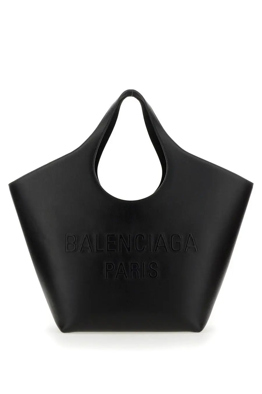 Black Balenciaga Paris tote bag with sleek minimalist design and embossed branding for stylish everyday use