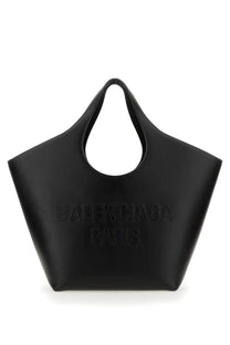 Black Balenciaga Paris tote bag with sleek minimalist design and embossed branding for stylish everyday use