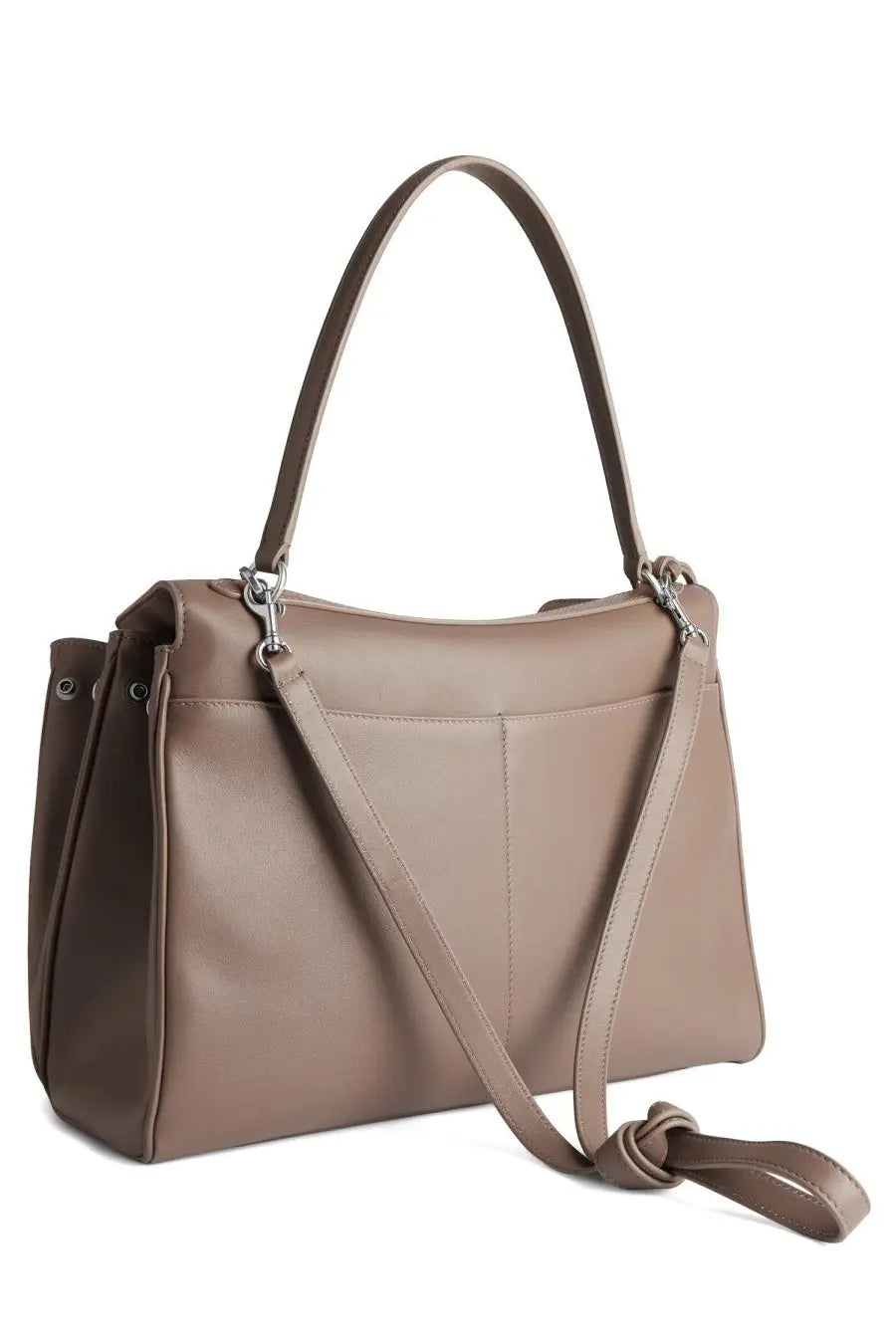 Beige leather medium satchel with detachable shoulder strap and top handle balenciaga women’s rodeo bag