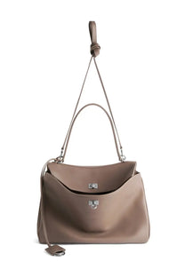 Balenciaga women’s medium Rodeo bag beige taupe leather shoulder bag with sleek minimalist design and silver hardware