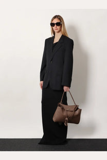 Balenciaga women’s rodeo medium beige taupe leather handbag with structured shape and top handle