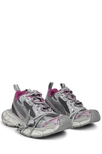 Balenciaga women’s sneaker 3xl multicolor silver and purple triple s with mesh rubber and iridescent accents
