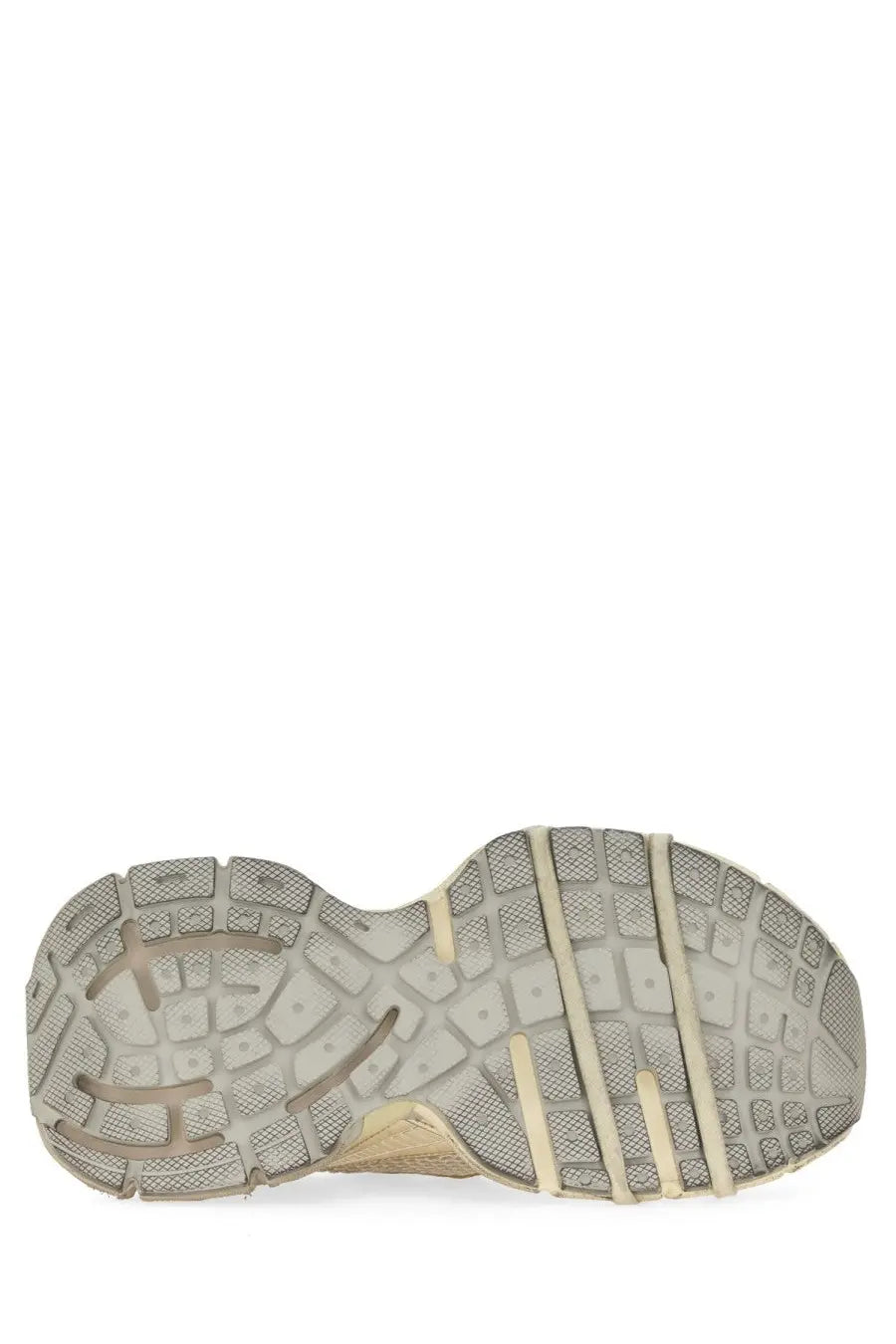 Beige textured grid sole of balenciaga women’s sneaker 3xl white athletic shoe with subtle beige accent lines