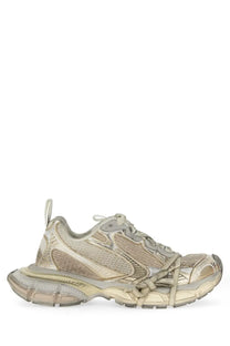 Balenciaga women’s sneaker 3xl white featuring beige and translucent mesh with a layered chunky sole design