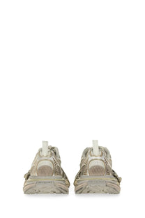 Balenciaga women’s sneaker 3xl white silver metallic with chunky textured sole and intricate woven upper design