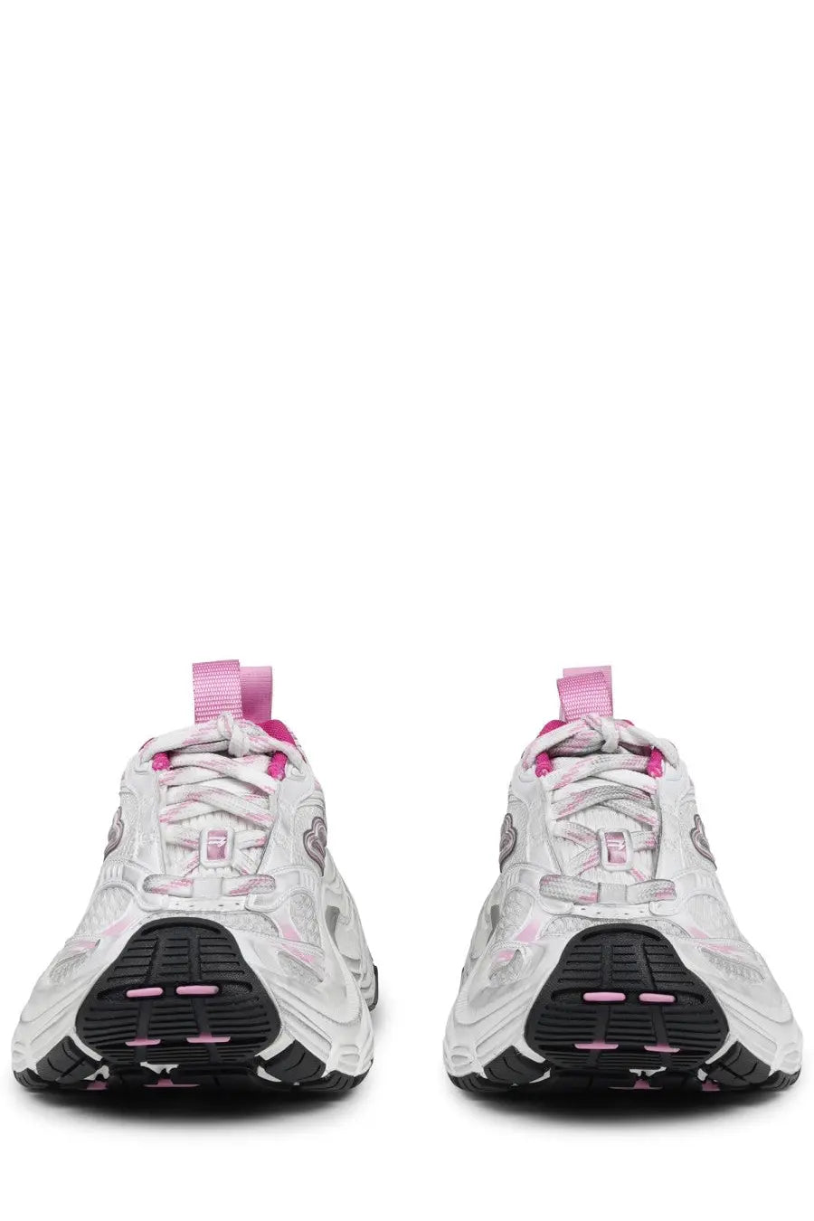 Balenciaga women’s sneaker 6XL multicolor with white and pink chunky textured upper and black rubber sole with logo details