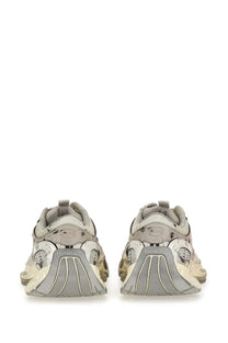 Balenciaga women’s stapler sneaker beige featuring off-white and gray triple s chunky design with metallic accents